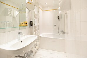 Free toiletries, hair dryer, towels