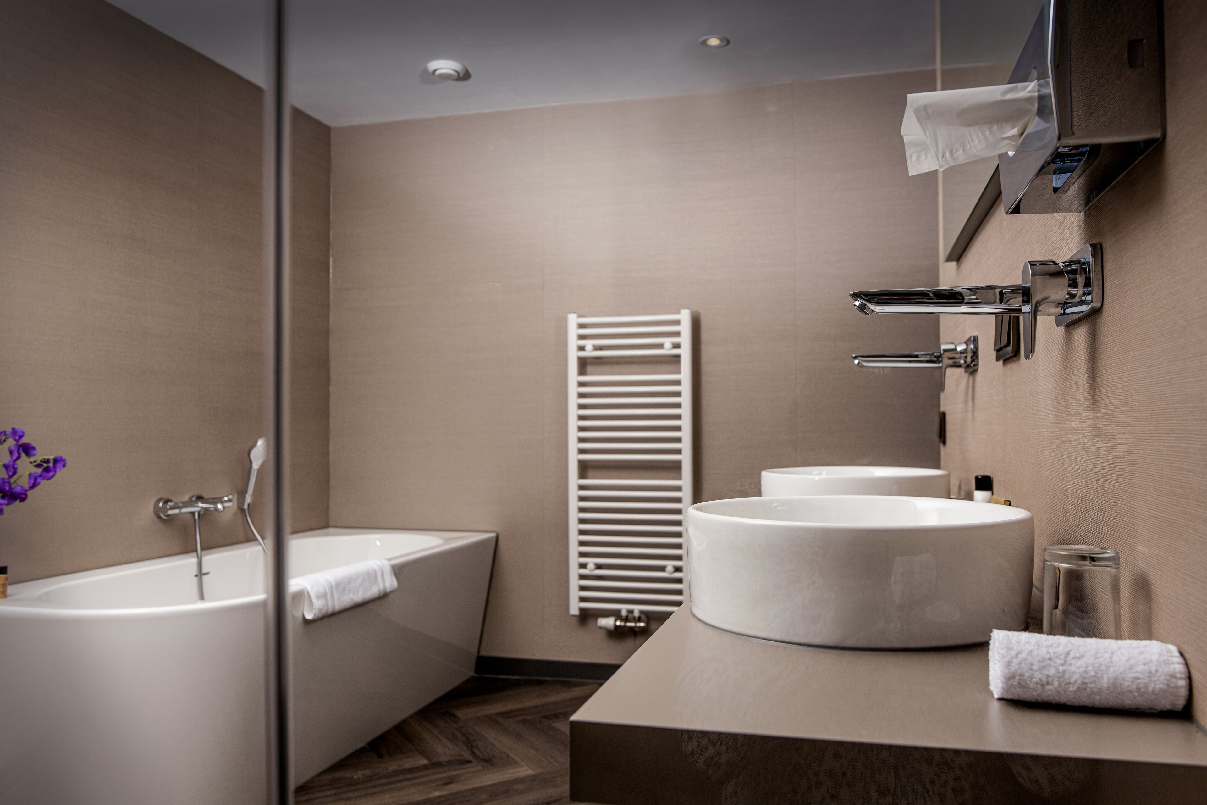 free toiletries, hair dryer, bathrobes, slippers