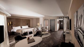 Svit Panoramic | Allergitestade sängkläder, minibar och värdeförvaringsskåp på rummet