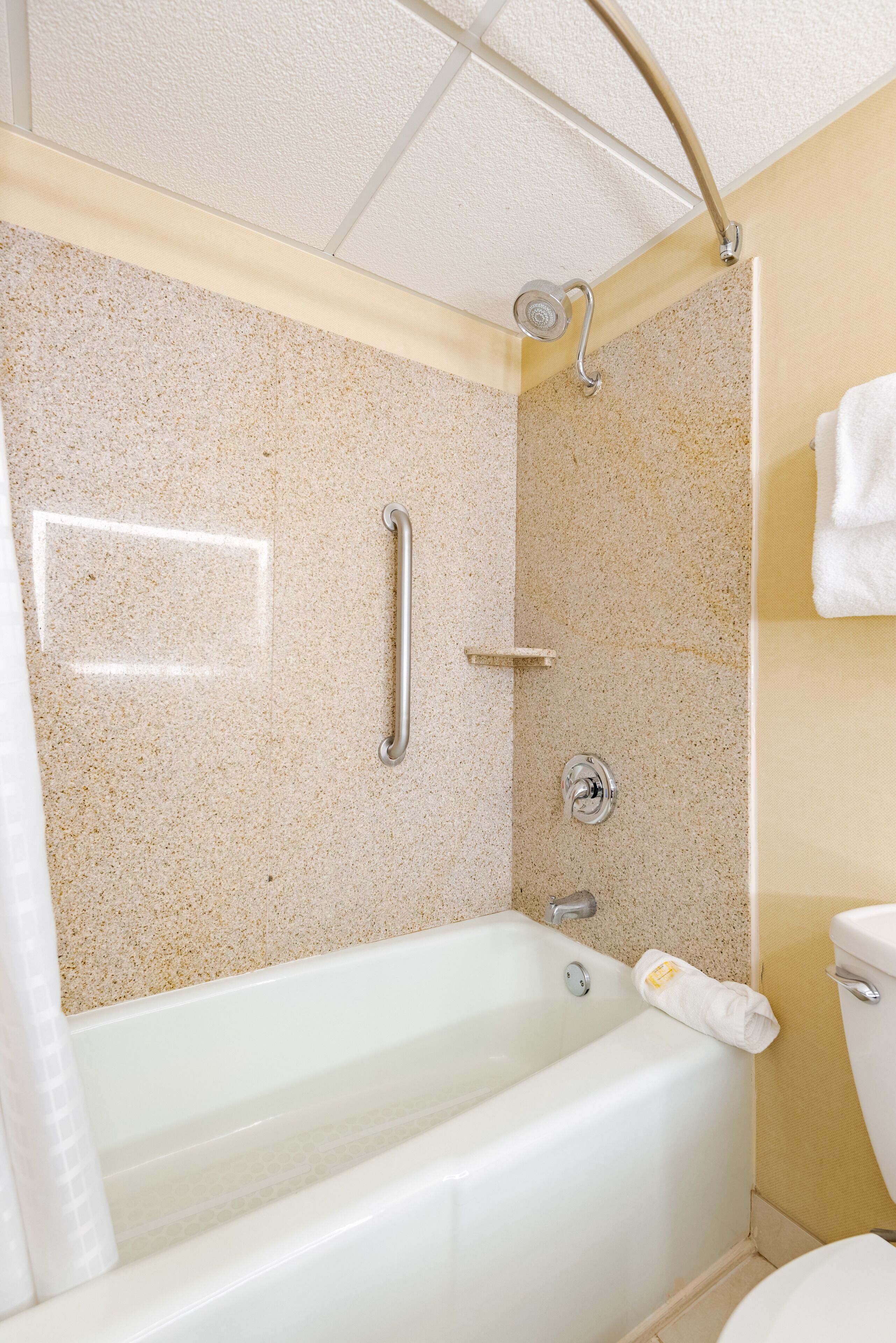 Un baño con bañera, ducha e inodoro.