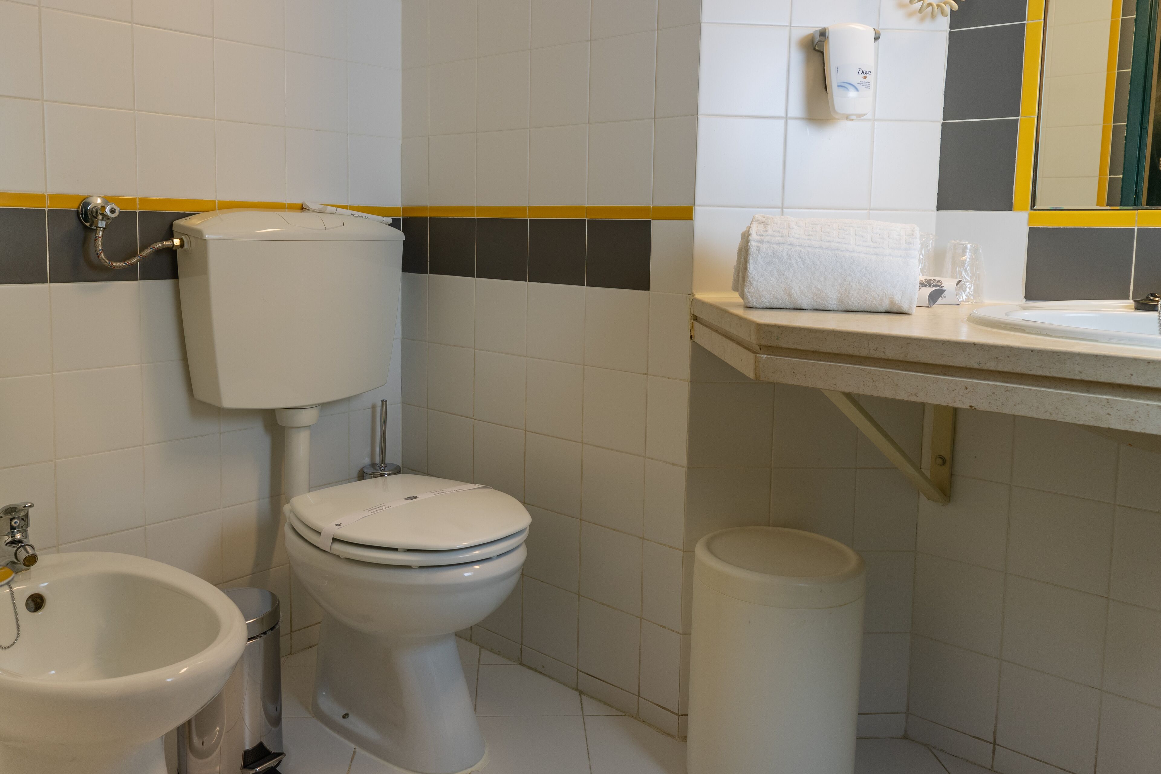 bathtub, free toiletries, hair dryer, bidet