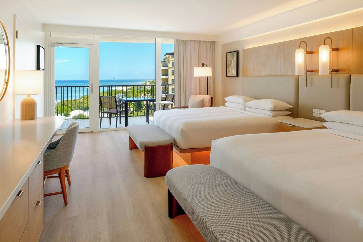 Room, 2 Queen Beds, Partial Ocean View | 1 bedroom, premium bedding, down duvets, in-room safe