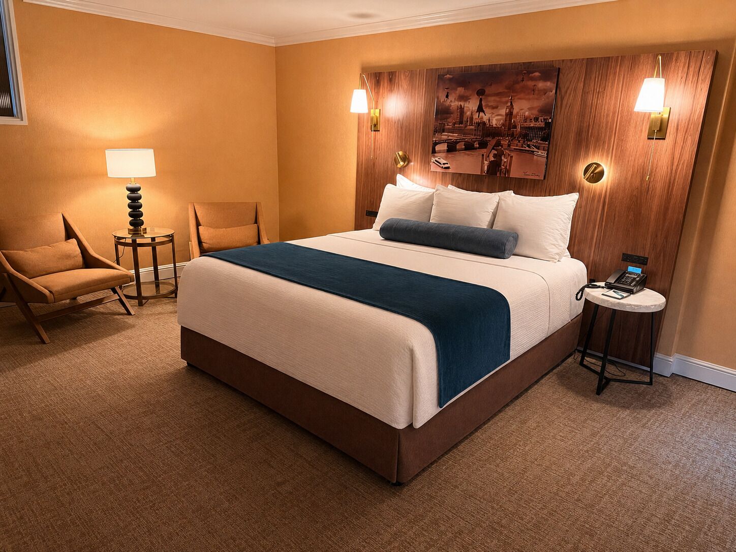 Deluxe Room, 1 King Bed, Balcony | Hypo-allergenic bedding, pillowtop beds, in-room safe, desk