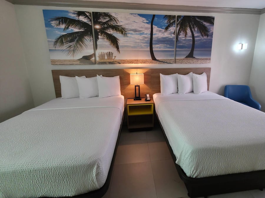 Room, 2 Double Beds, Non Smoking | Individually decorated, individually furnished, desk, laptop workspace