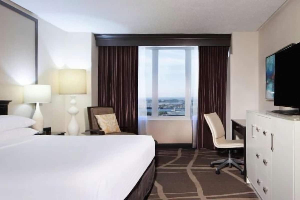 Premium bedding, down comforters, pillowtop beds, in-room safe