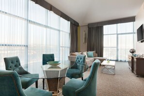 Presidential Suite, 1 King Bed, Non Smoking | Living area | 43-inch TV with cable channels