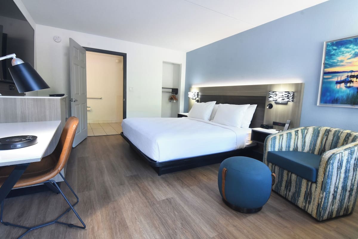 Premium bedding, down comforters, memory foam beds, in-room safe