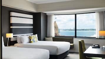 Deluxe Room, 2 Queen Beds, Ocean View | 1 bedroom, in-room safe, desk, laptop workspace