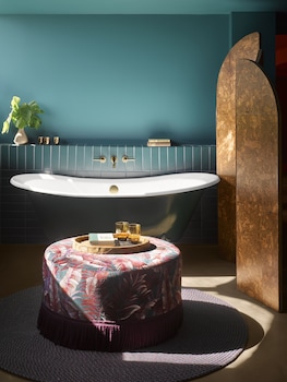 Rainfall showerhead, designer toiletries, hair dryer, bathrobes at Mayfair House Hotel & Garden