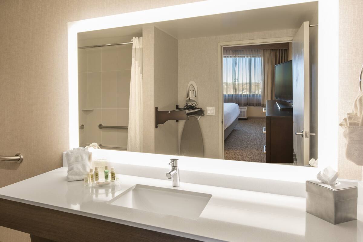 free toiletries, hair dryer, towels