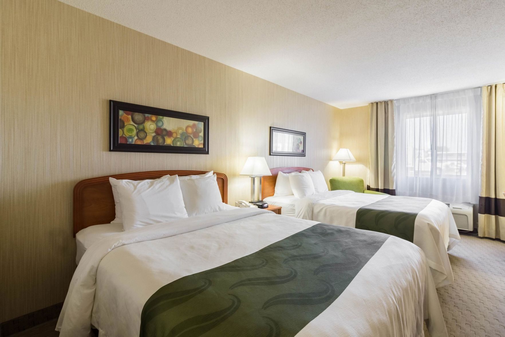 Desk, blackout curtains, iron/ironing board, free cots/infant beds