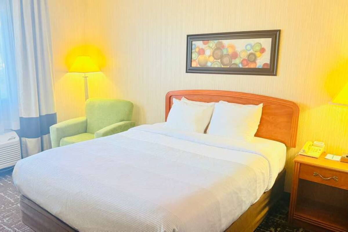 Phòng, 1 giường cỡ queen, phù hợp cho người khuyết tật, không hút thuốc | Bàn, màn/rèm cản sáng, bàn ủi/dụng cụ ủi quần áo 