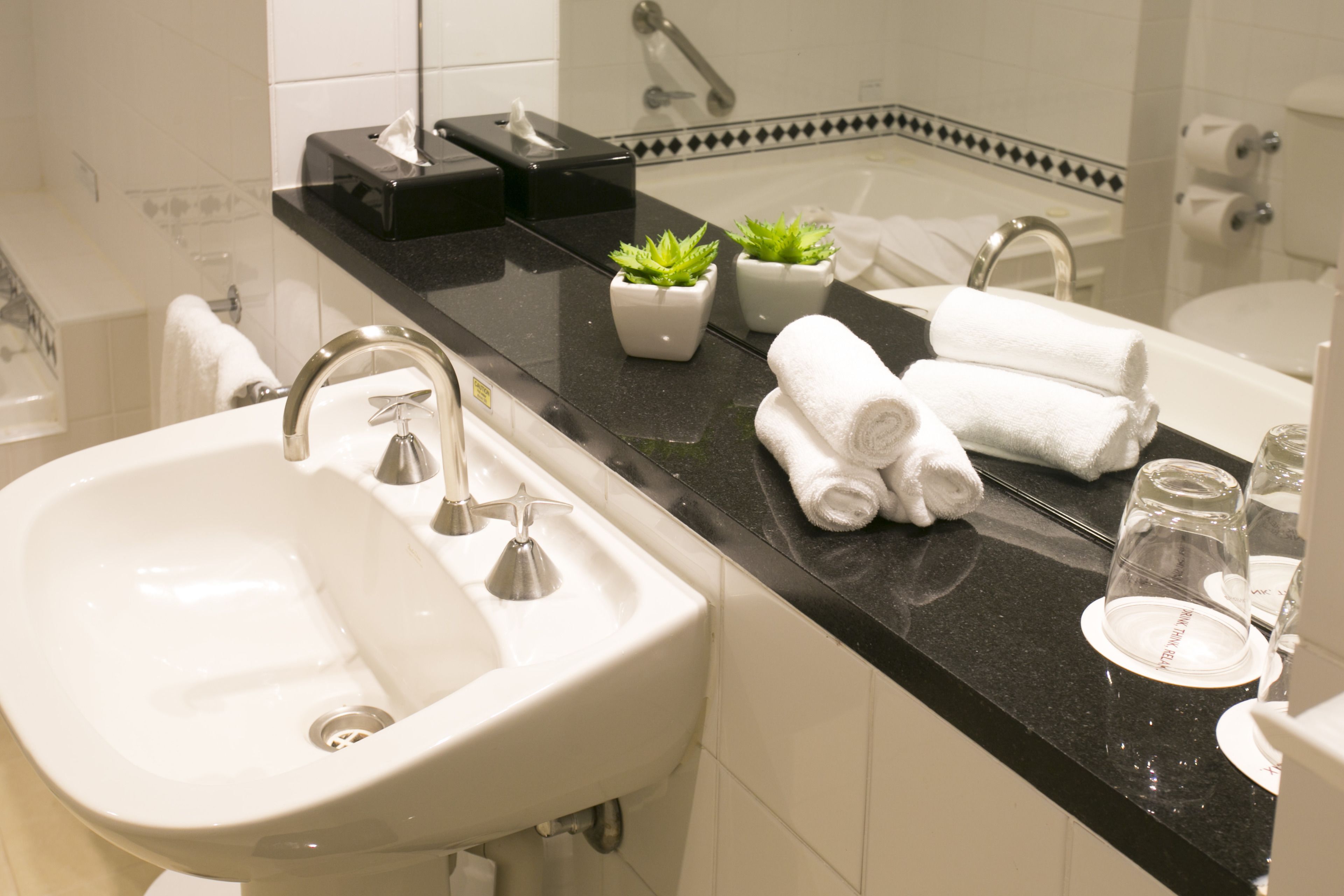 free toiletries, hair dryer, bathrobes, towels