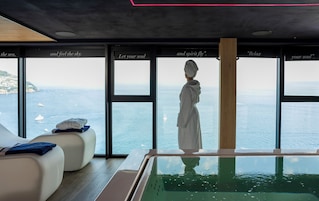 Outdoor treatment areas, sauna, hot tub, steam room, body treatments