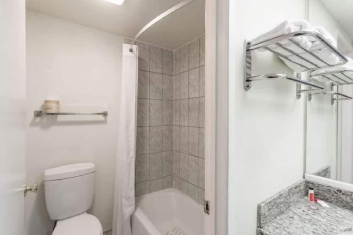 Bathroom | Shower, hair dryer, towels