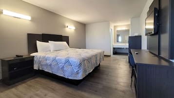 Escritorio, wifi gratis, ropa de cama y acceso para silla de ruedas 