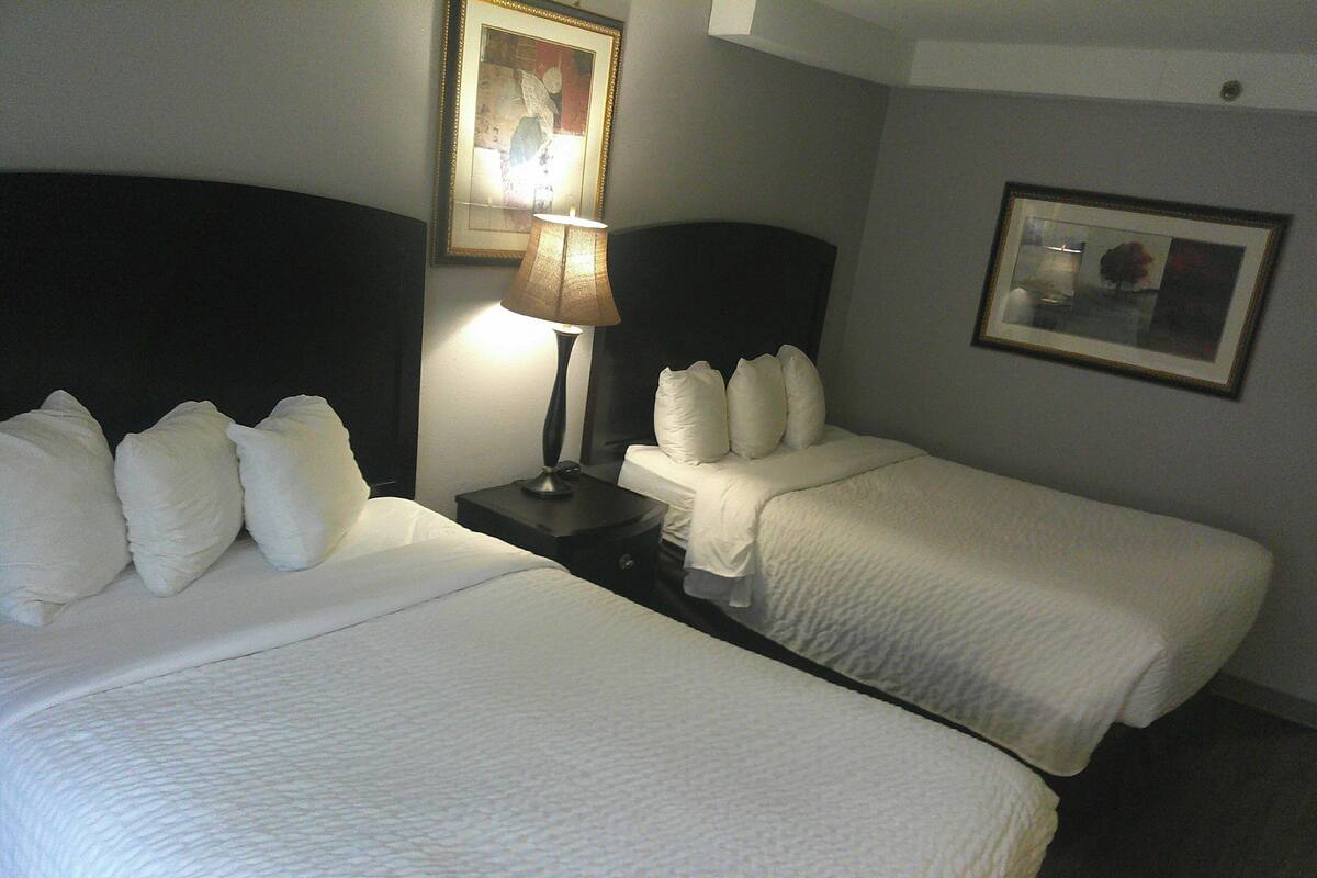 Superior Room, 2 Double Beds (Smoke-Free) | Desk, laptop workspace, blackout drapes, iron/ironing board