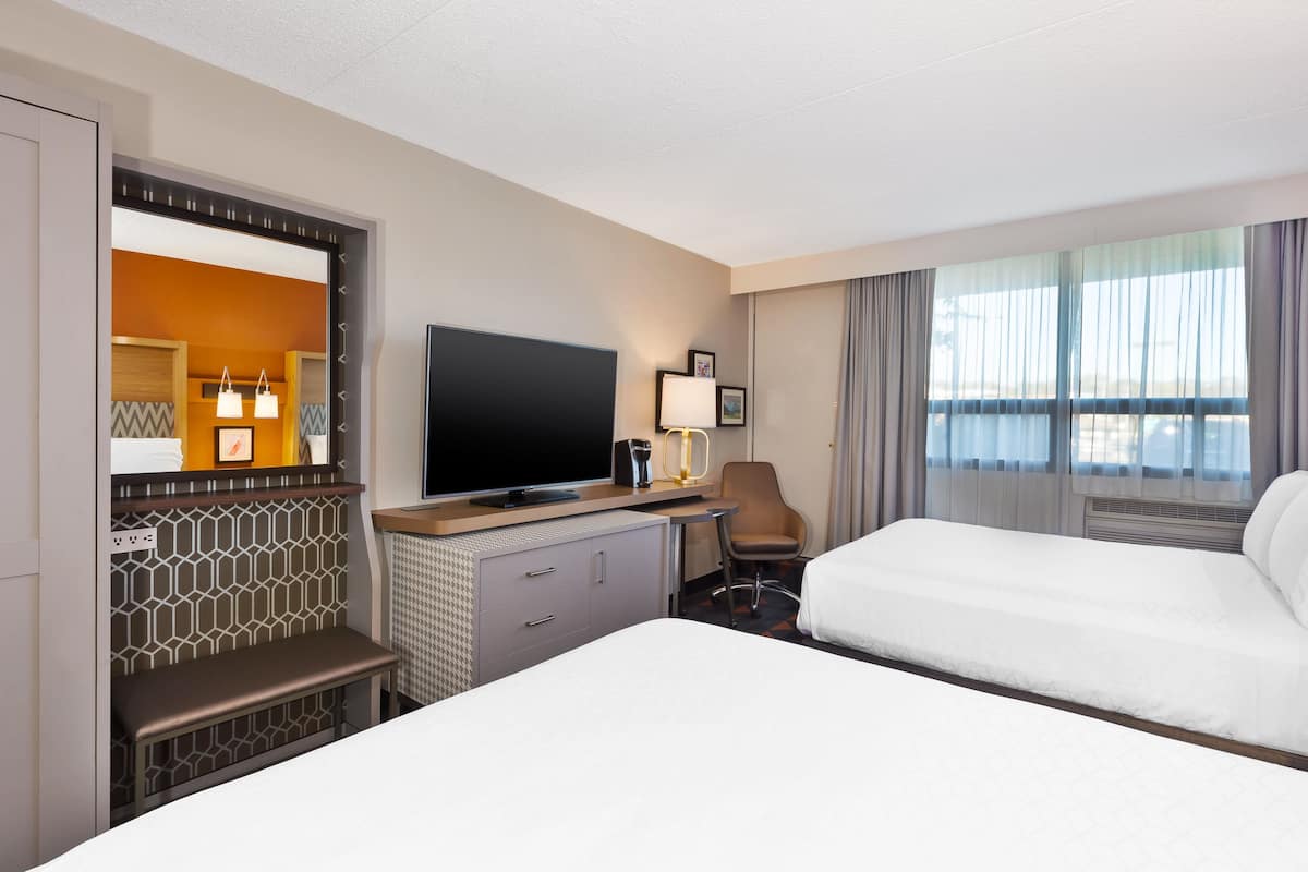 standard room, 2 queen beds | 1 bedroom, in-room safe, desk, iron/ironing board