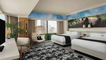 Room, 2 Queen Beds, Non Smoking, City View | Premium bedding, in-room safe, desk, blackout curtains