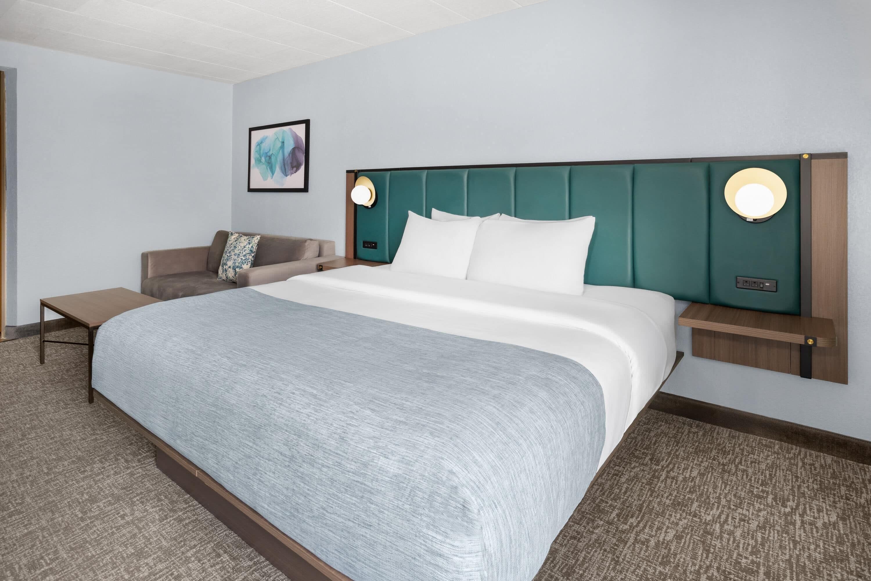 Junior Suite, 1 King Bed, Non Smoking | Desk, laptop workspace, blackout drapes, iron/ironing board