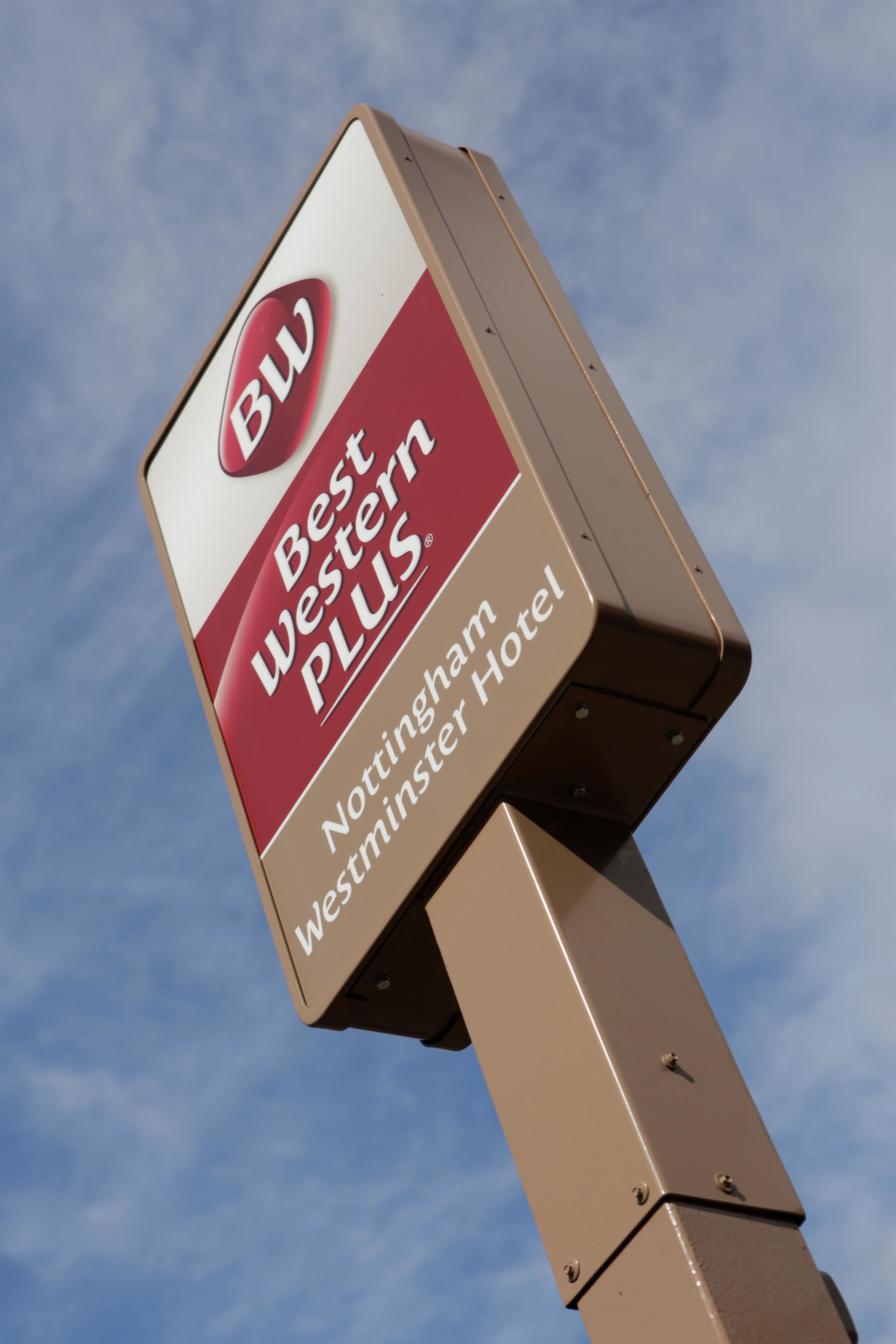 A Best Western Plus sign for Nottingham Westminster Hotel.