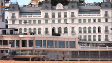 On the beach, white sand