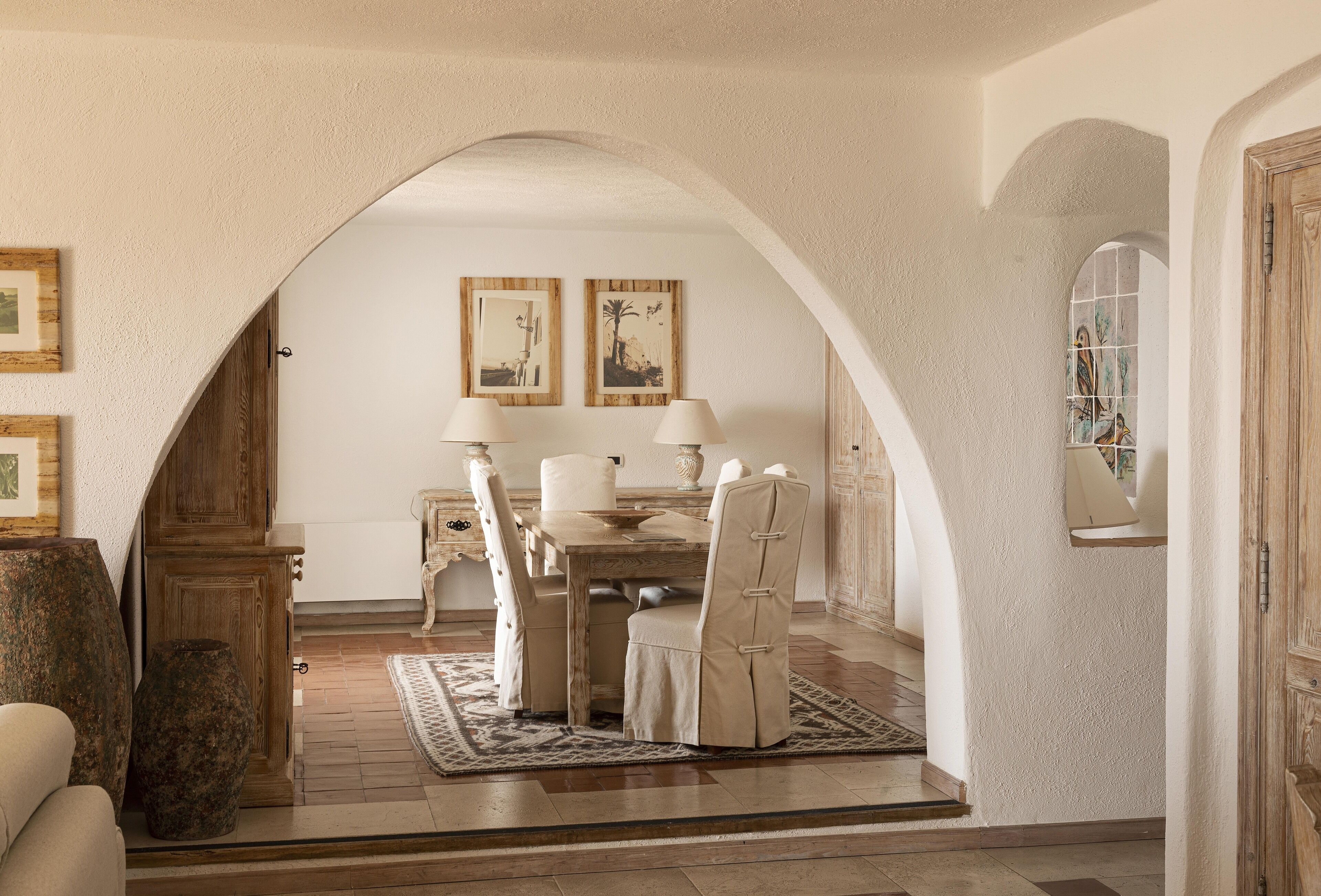 suite (romazzino) | living area | 32-inch lcd tv with satellite channels, tv, dvd player