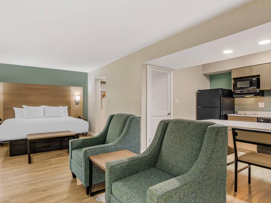 Suite, 1 King Bed, Non Smoking | Premium bedding, blackout curtains, iron/ironing board, free WiFi