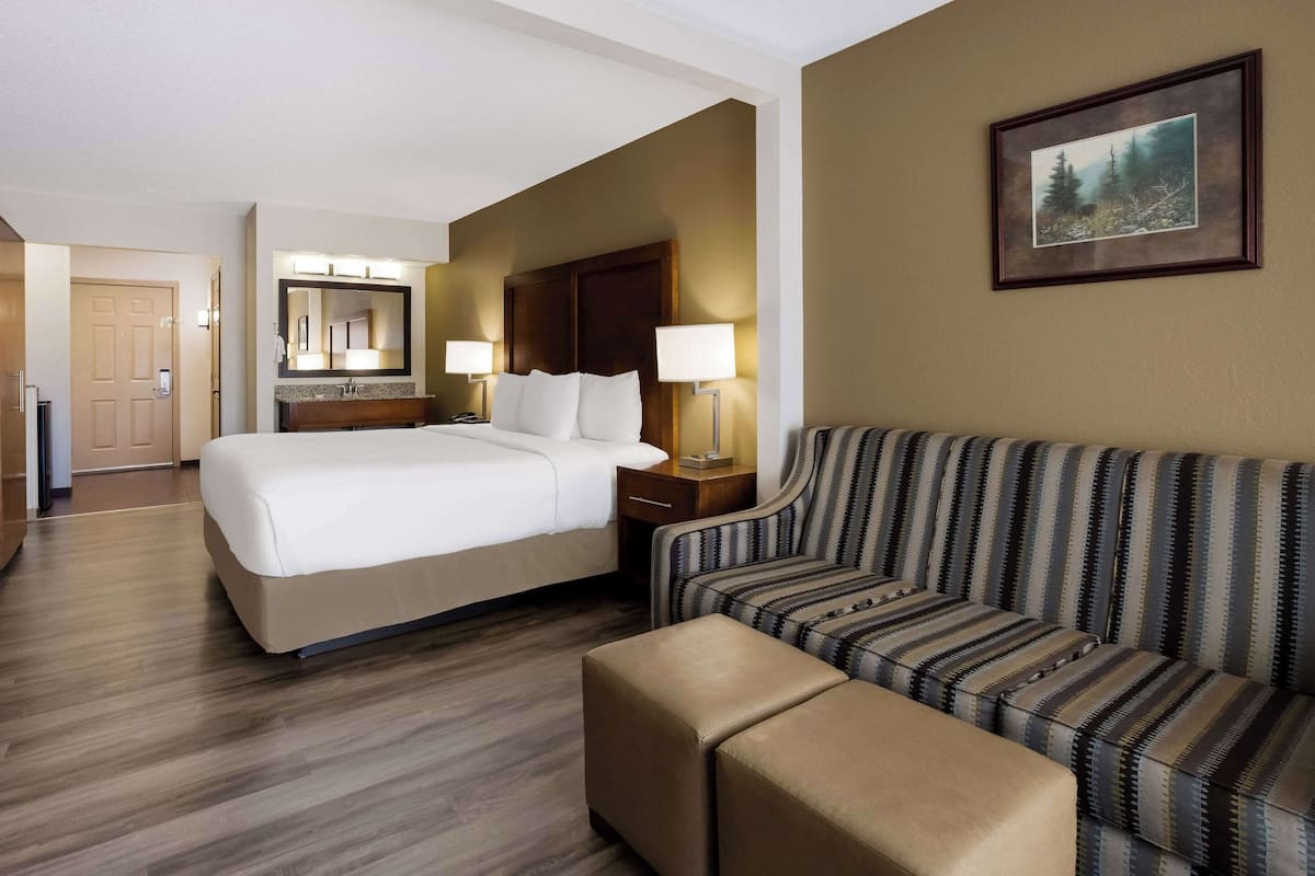 Room, 1 King Bed with Sofa bed, Non Smoking (Upgrade) | Premium bedding, blackout drapes, iron/ironing board, free WiFi