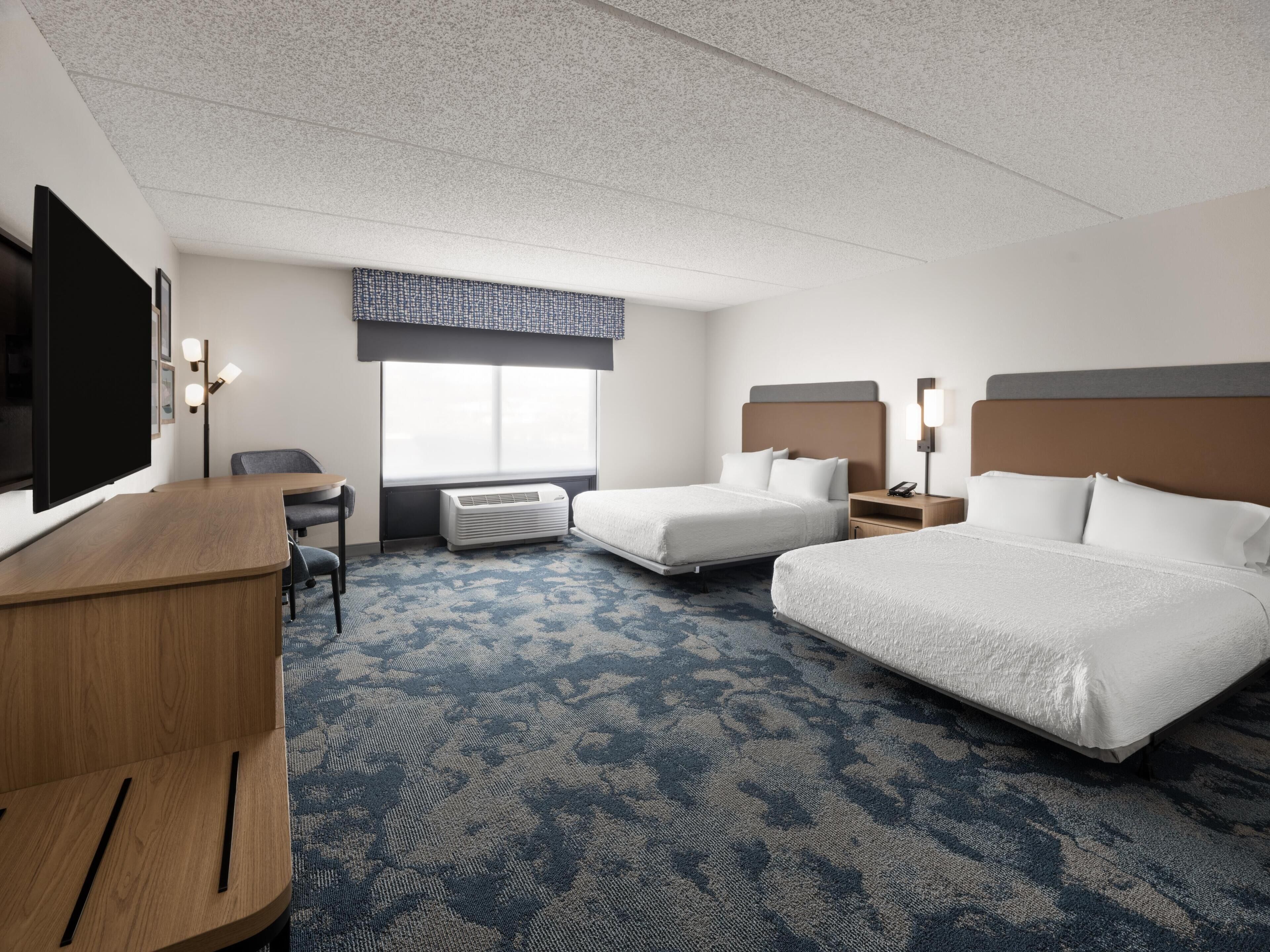 Room, 2 Queen Beds, Accessible, Non Smoking (Mobility, Hearing, Bathtub) | Free WiFi, bed sheets, alarm clocks