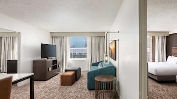 43-inch LCD TV with cable channels, TV, MP3 dock