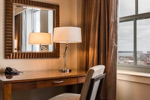 Premium bedding, down comforters, in-room safe, desk