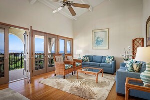 Suite, 1 Bedroom, Ocean View | Living area | 43-inch flat-screen TV with cable channels, TV