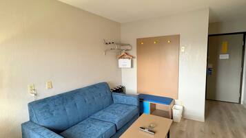 Suite, 1 llit de matrimoni gran, frigorífic i microones | Sala d'estar | Televisor LED de 42 polzades amb canals per cable i televisor