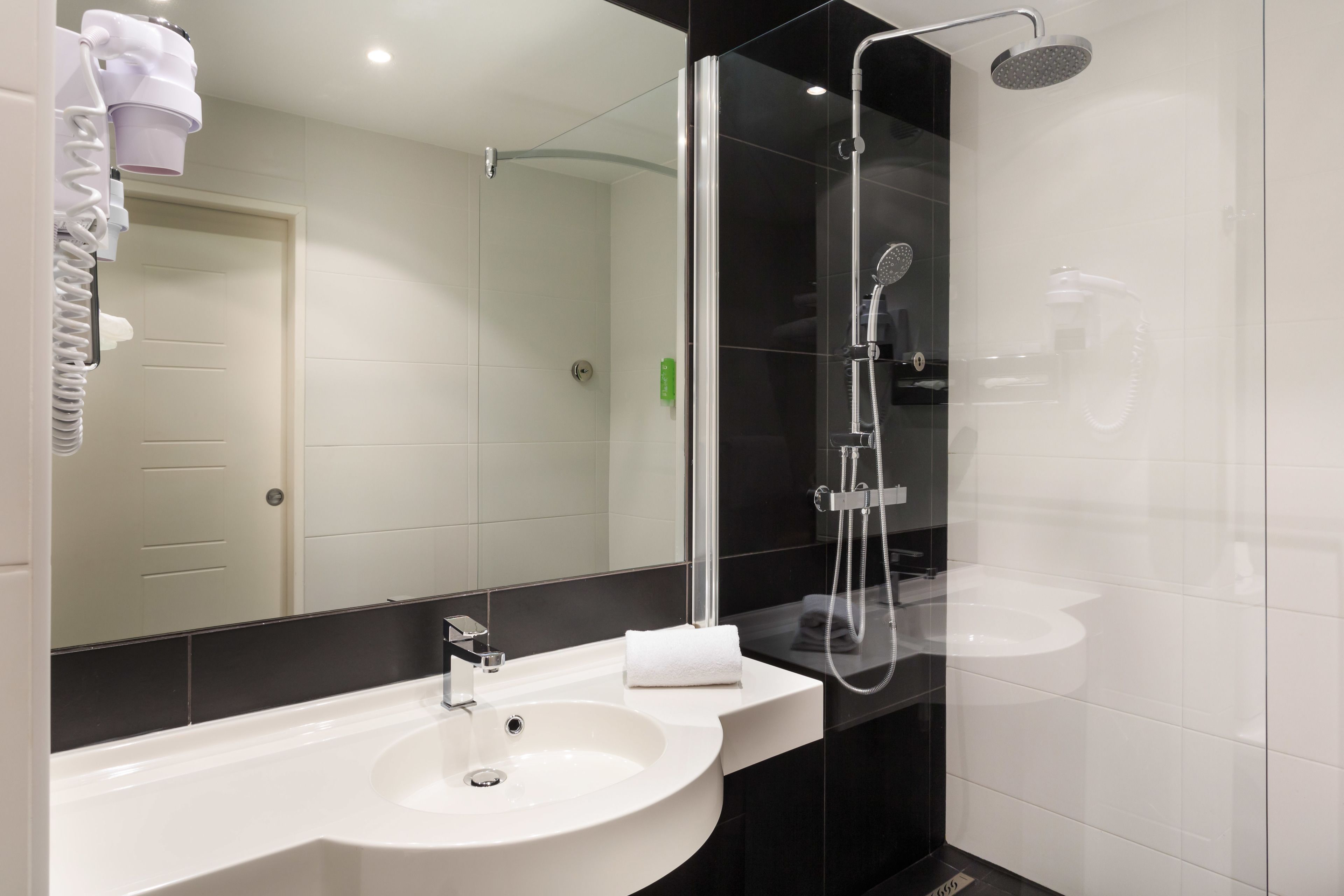 free toiletries, hair dryer, towels