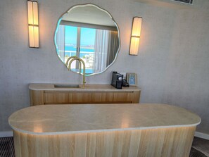 In-room safe, desk, iron/ironing board, free cribs/infant beds