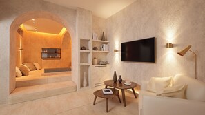 Superior Apartment, Annex Building (Via Croce 14) | Living area | Flat-screen TV