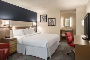Desk, laptop workspace, blackout drapes, iron/ironing board - Ramada by Wyndham Indiana (Indiana)