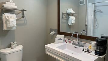 Ensemble douche/baignoire, baignoire relaxante profonde, sĂšche-cheveux