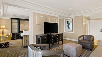 Premium bedding, down comforters, in-room safe, desk