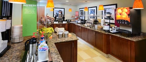 Free daily buffet breakfast