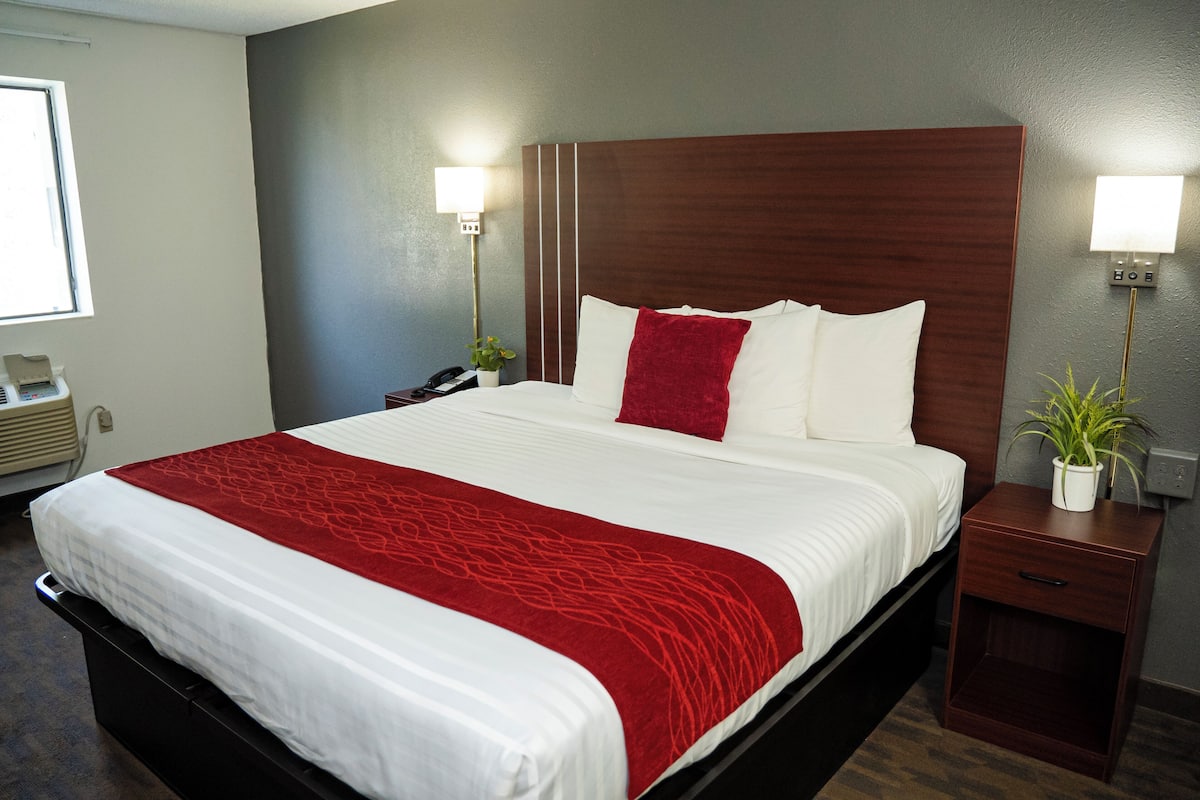 Comfort Room, 1 King Bed, Non Smoking (42 inch TV) | Desk, laptop workspace, blackout curtains, iron/ironing board
