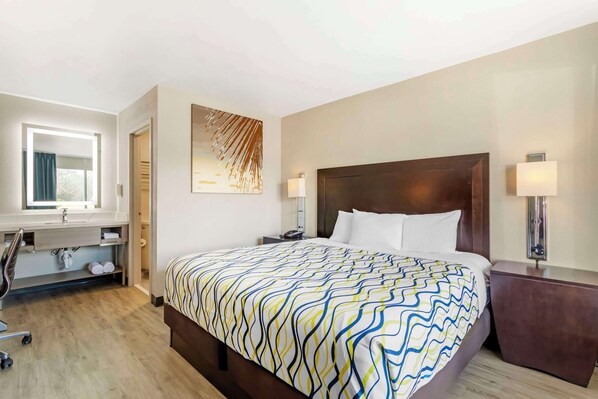 Chambre, 1 très grand lit, accessible aux personnes à mobilité réduite, non-fumeur