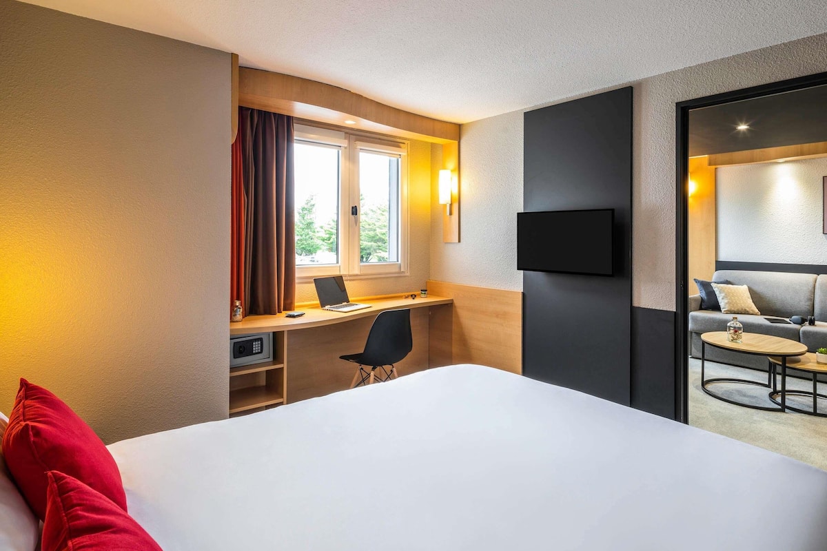 premium bedding, desk, soundproofing, iron/ironing board