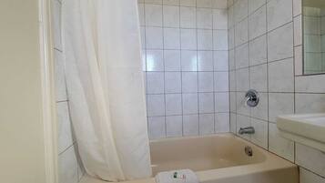 Towels, soap, shampoo, toilet paper