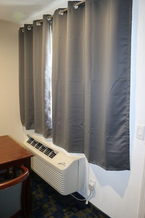 Blackout drapes, iron/ironing board, free WiFi, bed sheets