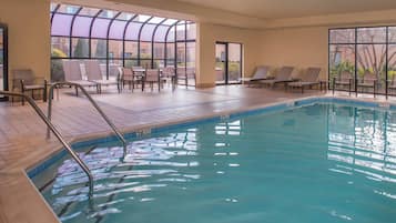 Indoor pool, open 6:00 AM to 10:00 PM, sun loungers
