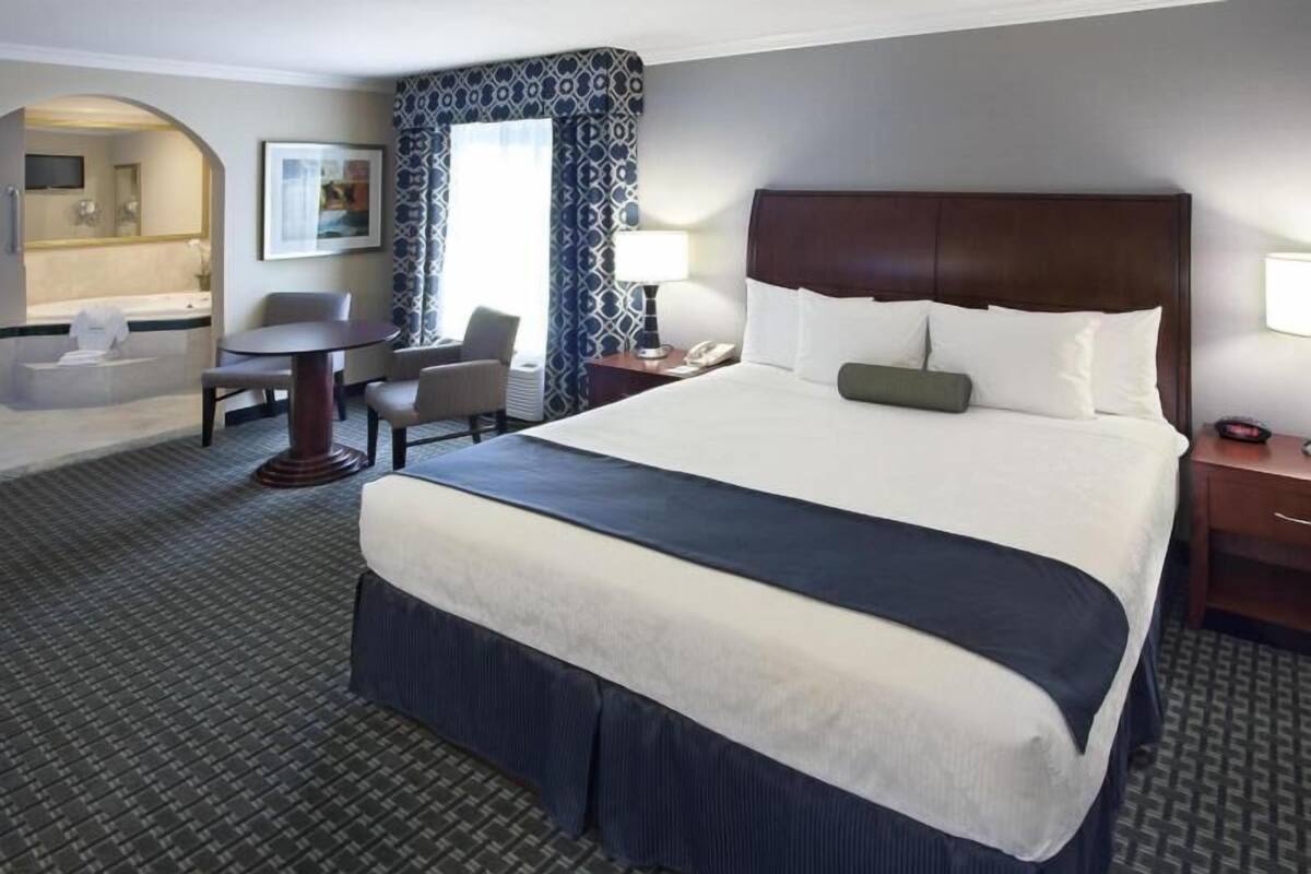 Bureau, rideaux occultants, fer et planche à repasser, draps fournis