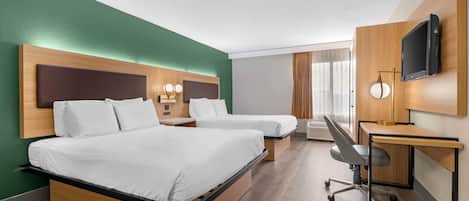 Desk, blackout drapes, iron/ironing board, WiFi