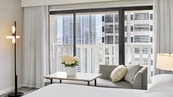 Room, 1 King Bed, Balcony, City View | Down comforters, in-room safe, desk, laptop workspace